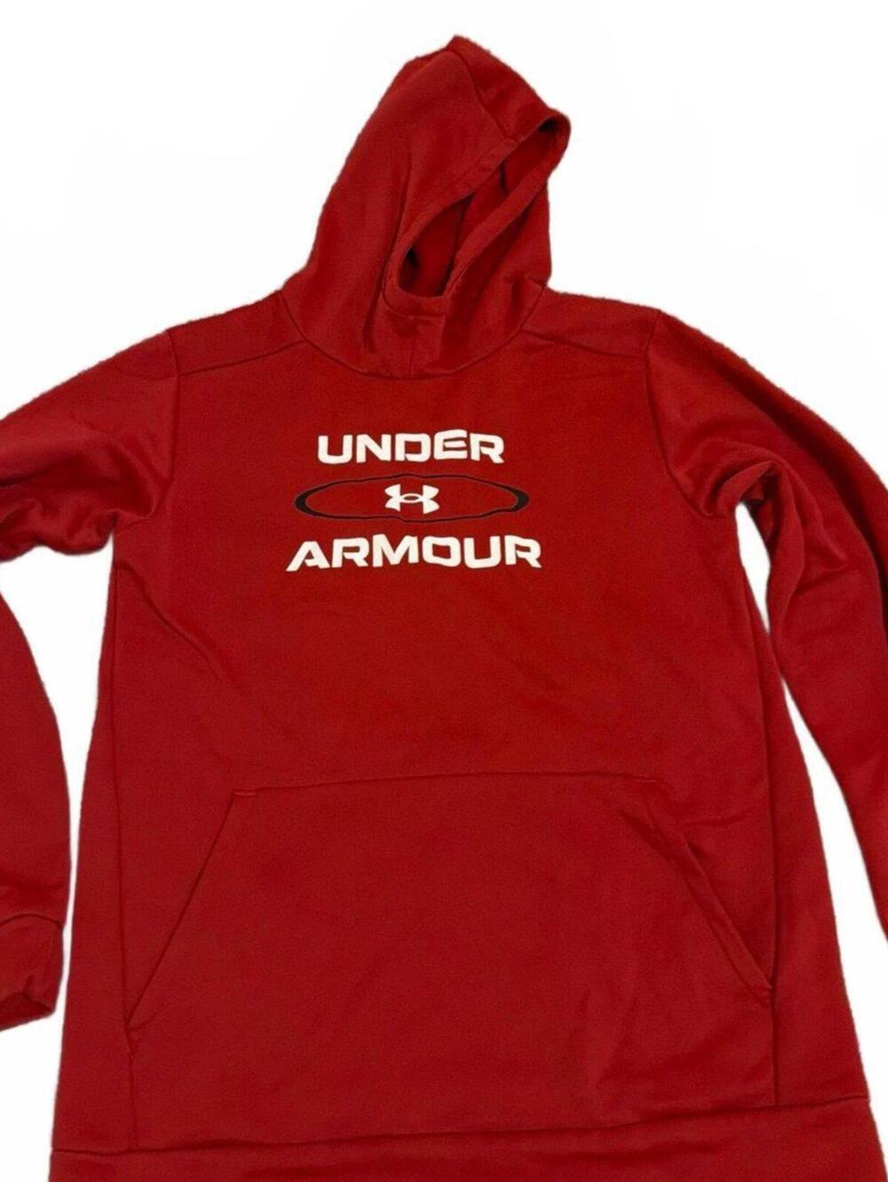 Under Armour Boys Red Hoodie Sweatshirt Casual Fit XL